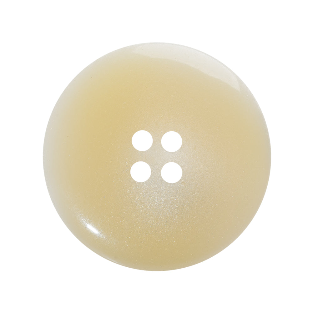 Plastic 4-Hole Button - 44L/28mm - Creamy Beige Tire Rim with Stairstep Center