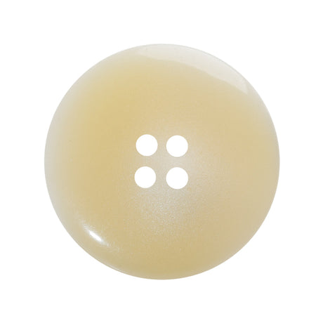 Plastic 4-Hole Button - 44L/28mm - Creamy Beige Tire Rim with Stairstep Center