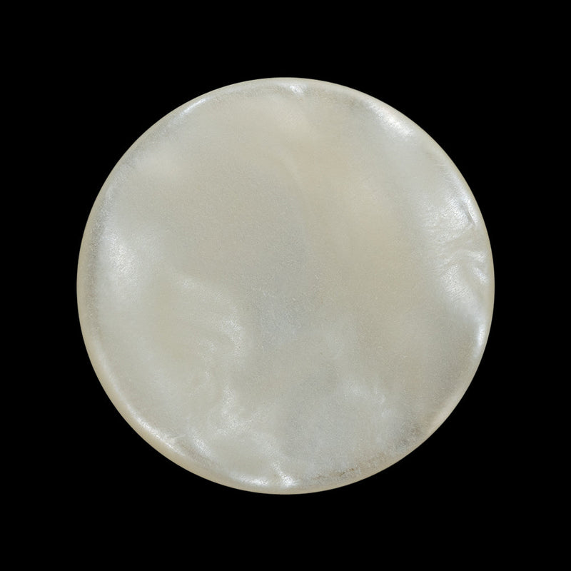 Plastic Shank Back Button - 44L/28mm - Iridescent White Swirl Shallow Dish