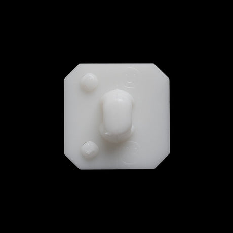 Square Plastic Shank Back Button Made in Italy - 30L/19mm - White Center Ridge
