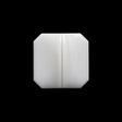 Square Plastic Shank Back Button Made in Italy - 30L/19mm - White Center Ridge
