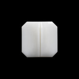 Square Plastic Shank Back Button Made in Italy - 30L/19mm - White Center Ridge