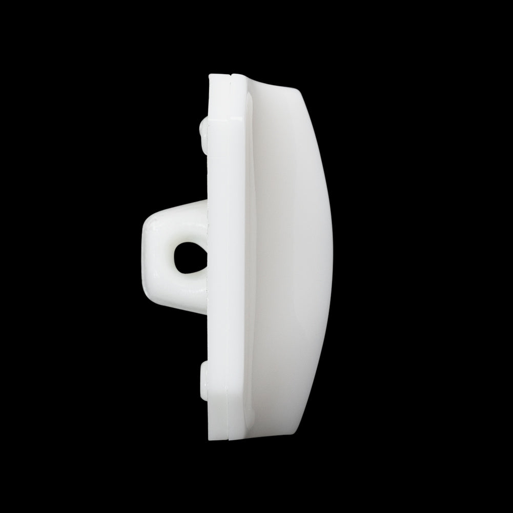 Square Plastic Shank Back Button Made in Italy - 44L/28mm - White Center Ridge