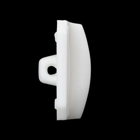 Square Plastic Shank Back Button Made in Italy - 44L/28mm - White Center Ridge