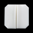 Square Plastic Shank Back Button Made in Italy - 44L/28mm - White Center Ridge