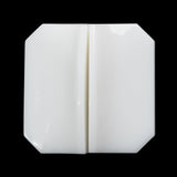 Square Plastic Shank Back Button Made in Italy - 44L/28mm - White Center Ridge