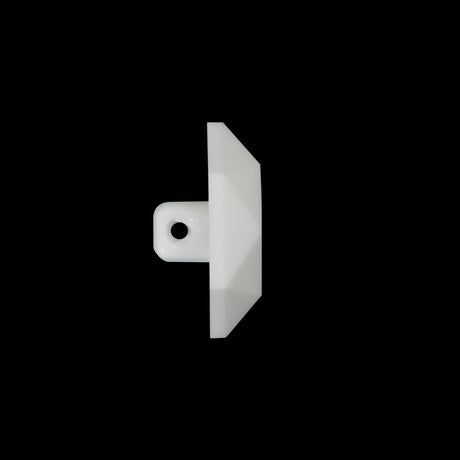 Hexagon Plastic Shank Back Button - 32L/20mm - White Geometric