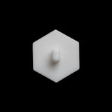 Hexagon Plastic Shank Back Button - 32L/20mm - White Geometric