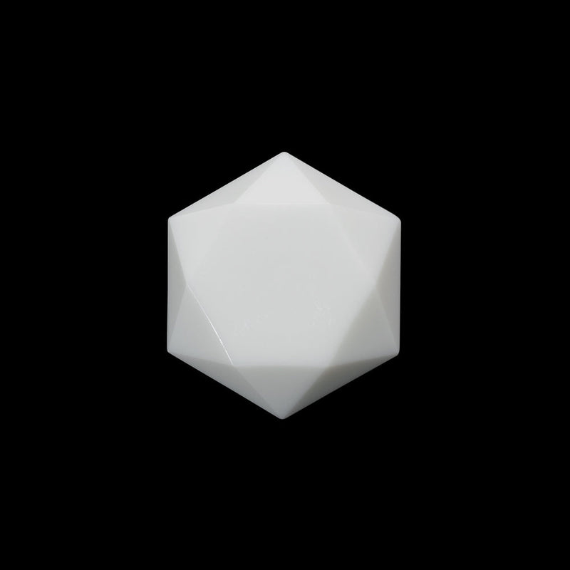Hexagon Plastic Shank Back Button - 32L/20mm - White Geometric