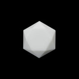 Hexagon Plastic Shank Back Button - 32L/20mm - White Geometric