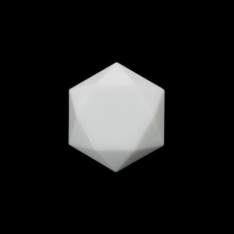 Hexagon Plastic Shank Back Button - 32L/20mm - White Geometric