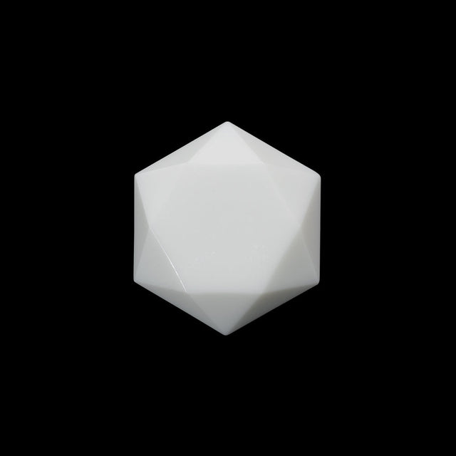 Hexagon Plastic Shank Back Button - 32L/20mm - White Geometric