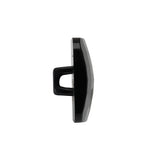 Square Plastic Shank Back Button - 36L/23mm - Black Faceted