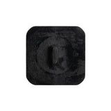 Square Plastic Shank Back Button - 36L/23mm - Black Faceted