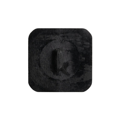 Square Plastic Shank Back Button - 36L/23mm - Black Faceted
