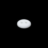 Plastic 2-Hole Button - 18L/11.5mm - White Saw Tooth Rim