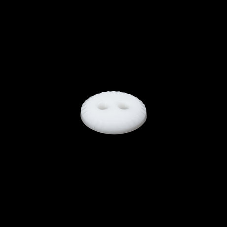 Plastic 2-Hole Button - 18L/11.5mm - White Saw Tooth Rim