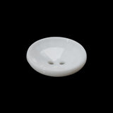 Plastic 2-Hole Button - 36L/23mm - White Faceted Bowl Shape