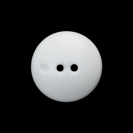 Plastic 2-Hole Button - 36L/23mm - White Faceted Bowl Shape