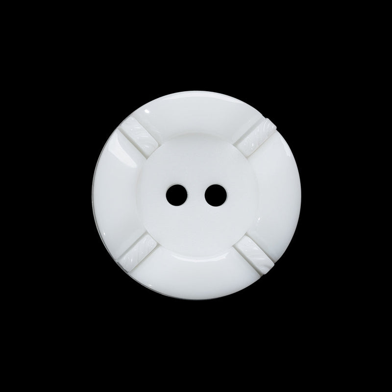 Plastic 2-Hole Button - 36L/23mm - White Decorative Ropes 2-Piece