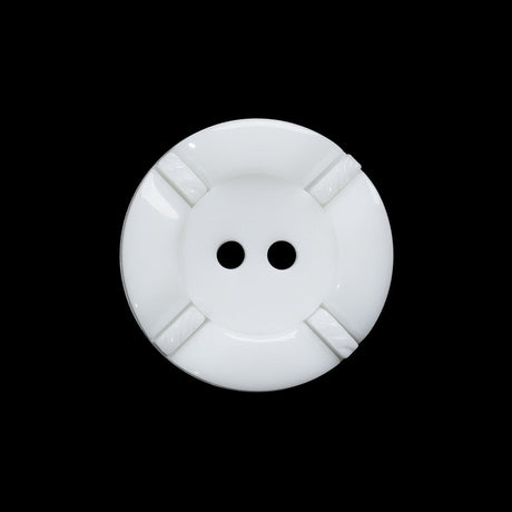 Plastic 2-Hole Button - 36L/23mm - White Decorative Ropes 2-Piece