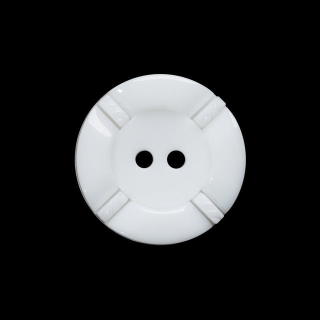 Plastic 2-Hole Button - 36L/23mm - White Decorative Ropes 2-Piece