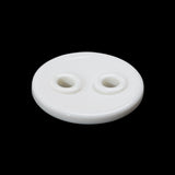 Plastic 2-Hole Button - 40L/25.5mm - White Shallow Dish with White Eyelet Holes
