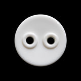 Plastic 2-Hole Button - 40L/25.5mm - White Shallow Dish with White Eyelet Holes