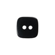 Square Plastic 2-Hole Button - 24L/15mm - Black