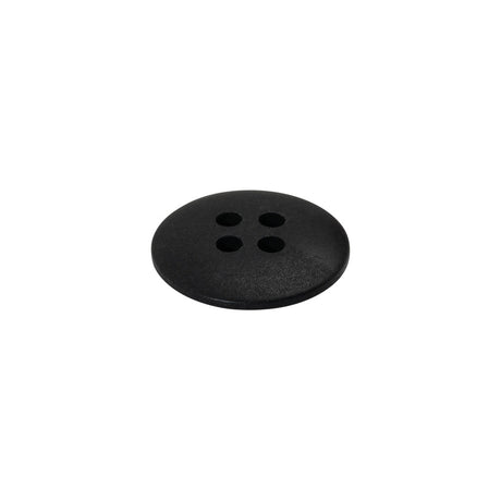 Plastic 4-Hole Button - 24L/15mm - Matte Black Smooth Top
