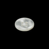 Plastic 4-Hole Button - 24L/15mm - Translucent White Swirls Rolled Rim