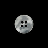 Plastic 4-Hole Button - 24L/15mm - Translucent White Swirls Rolled Rim