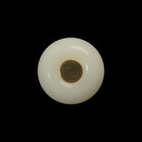 Plastic Self-Back Button - 32L/20mm - Ivory Tire Rim with Gold Disc Center