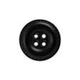 Plastic 4-Hole Button - 34L/21.5mm - Black Faux Leather with Stitched Border
