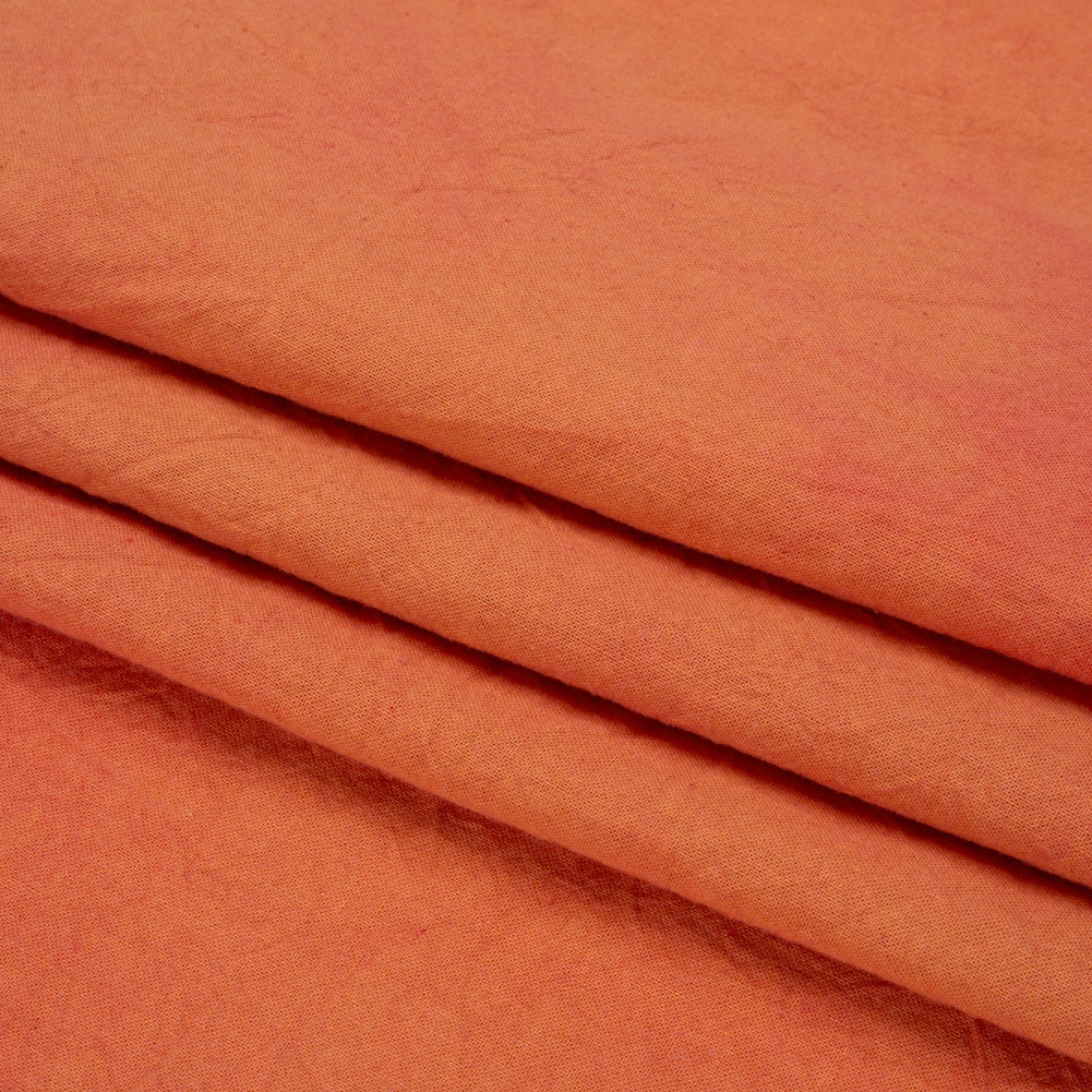 Terracotta Mottled Wrinkled Lightweight Cotton Canvas