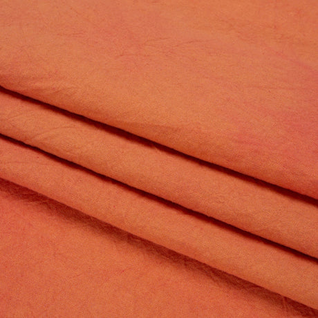Terracotta Mottled Wrinkled Lightweight Cotton Canvas