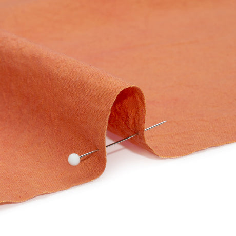 Terracotta Mottled Wrinkled Lightweight Cotton Canvas