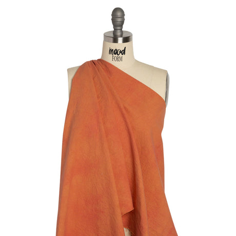 Terracotta Mottled Wrinkled Lightweight Cotton Canvas