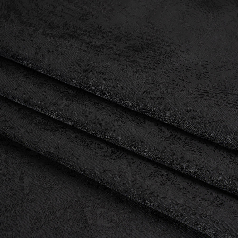 Black Paisley Polyester Jacquard