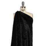 Black Fuzzy Blended Wool Coating