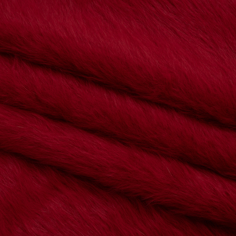Red Fuzzy Blended Wool Coating