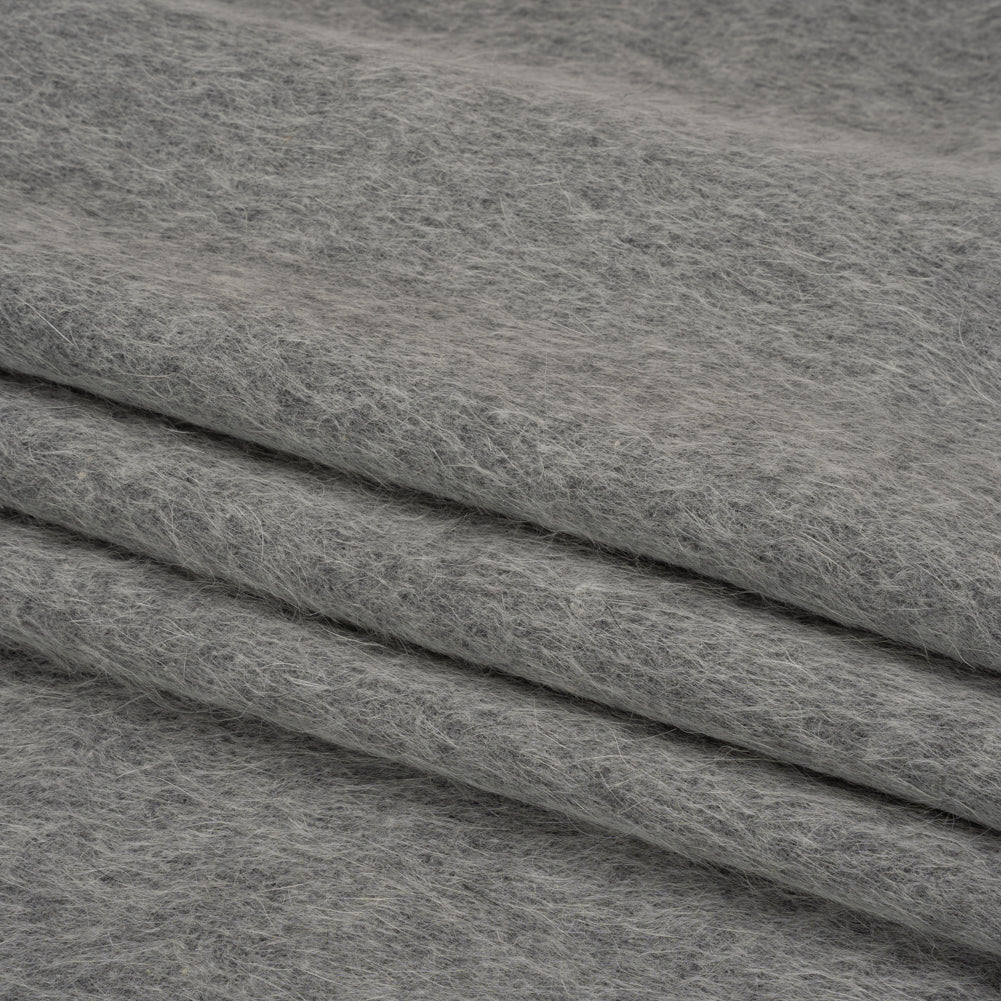 Gray Fuzzy Blended Wool Coating