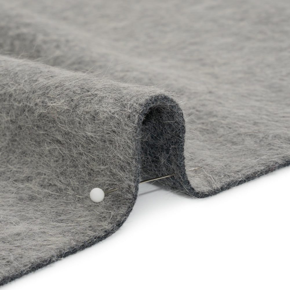 Gray Fuzzy Blended Wool Coating