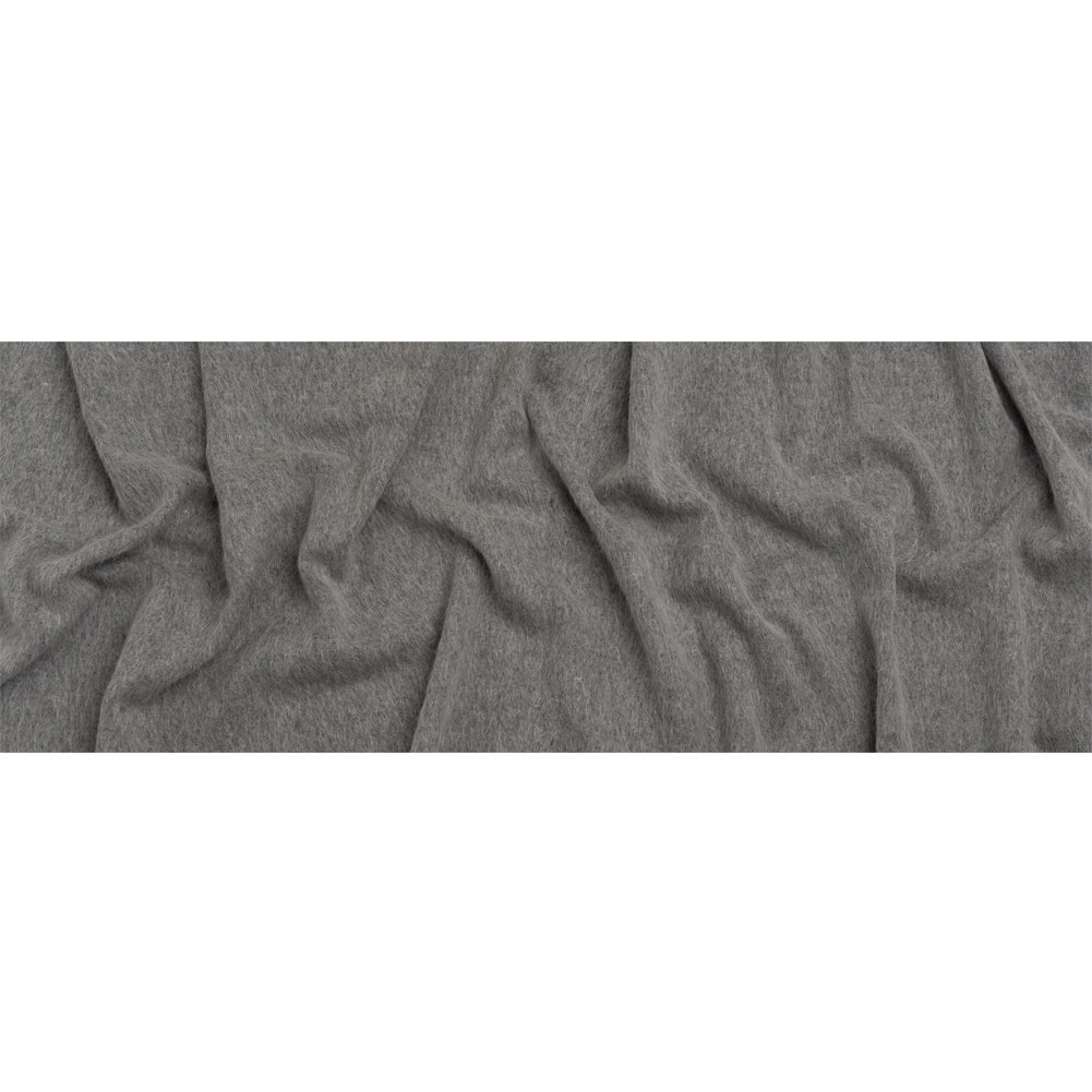 Gray Fuzzy Blended Wool Coating