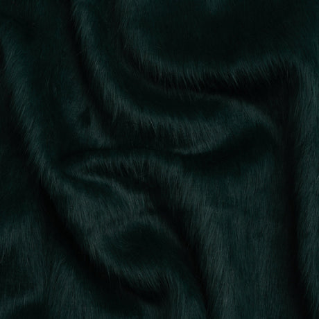 Dark Green Fuzzy Blended Wool Coating