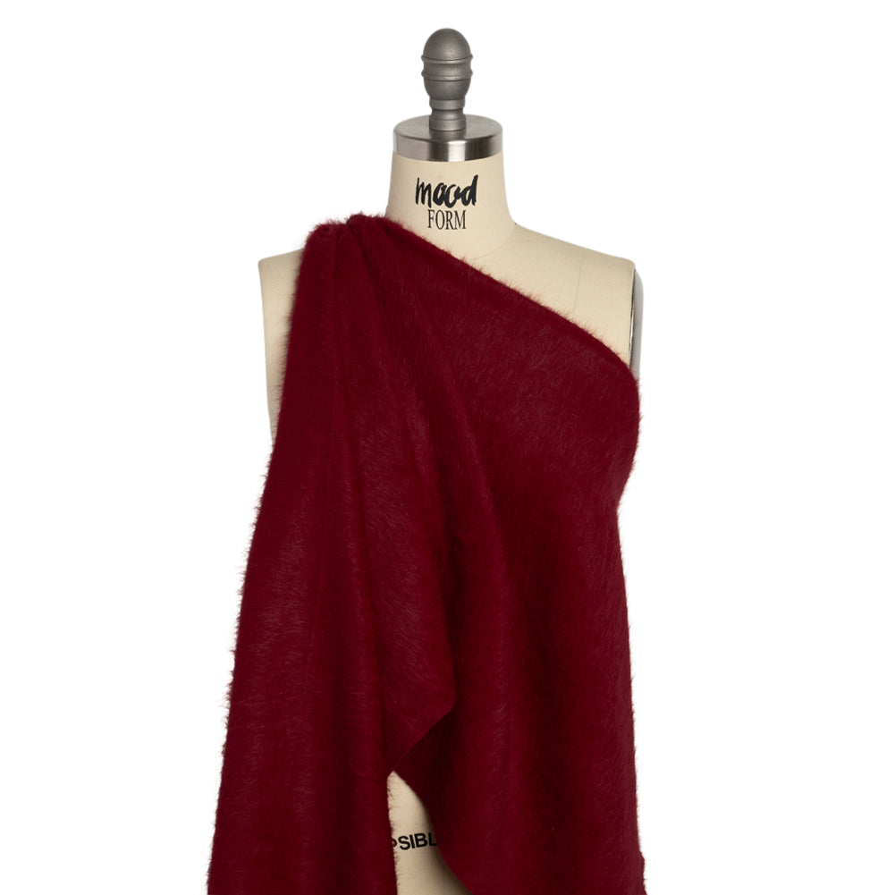 Wine Fuzzy Blended Wool Coating