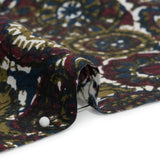 Burgundy, Navy and Olive Paisley Daze Cotton Woven