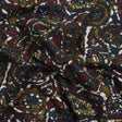 Burgundy, Navy and Olive Paisley Daze Cotton Woven