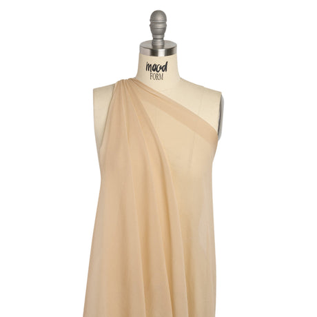 Famous Australian Designer Beige Silk Georgette