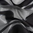 Metallic Gunmetal and Black Flowing Lines Luxury Burnout Brocade